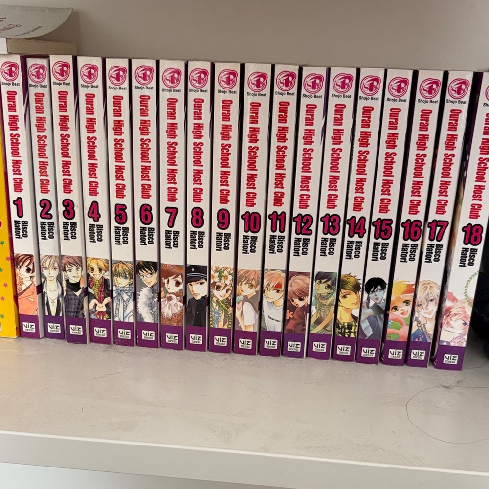 Manga Collection with Red and Purple Accents